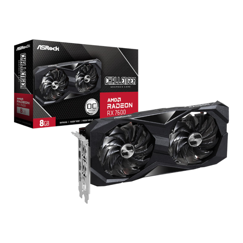ASRock Radeon RX7600 Challenger 8G OC GDDR6 Graphics Card